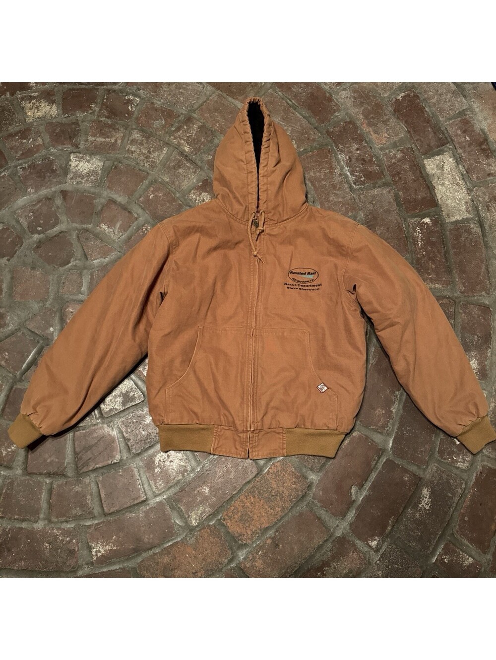 VTG Duxbak Canvas Coat Quilted Lining Amsterdam Raid Inc Size Large